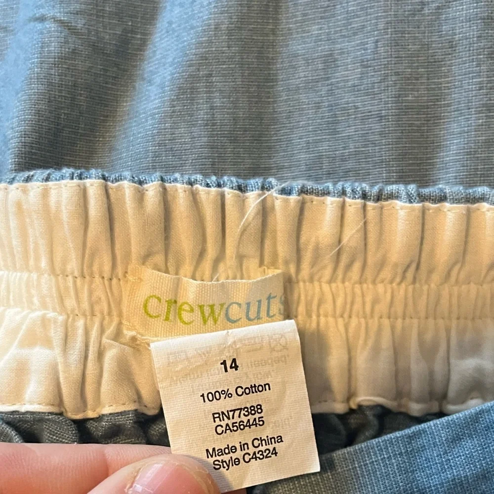 Crewcuts‎ J. Crew Blue Chambray Cotton Elastic Waist Mini Skirt Girls 14